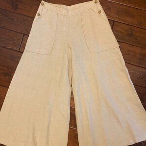 Linen Wide-Leg Pants